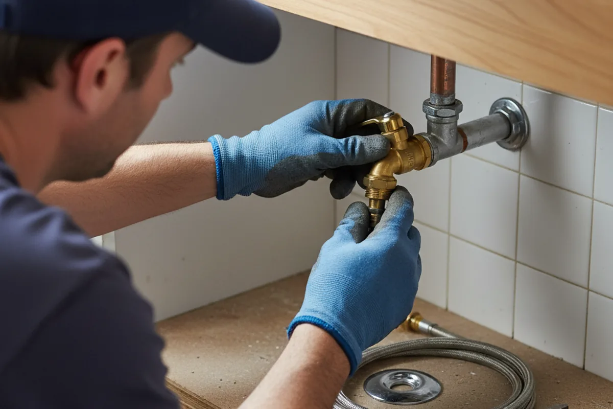 Shutoff valve and fitting work during Emergency Plumbing in Greentown